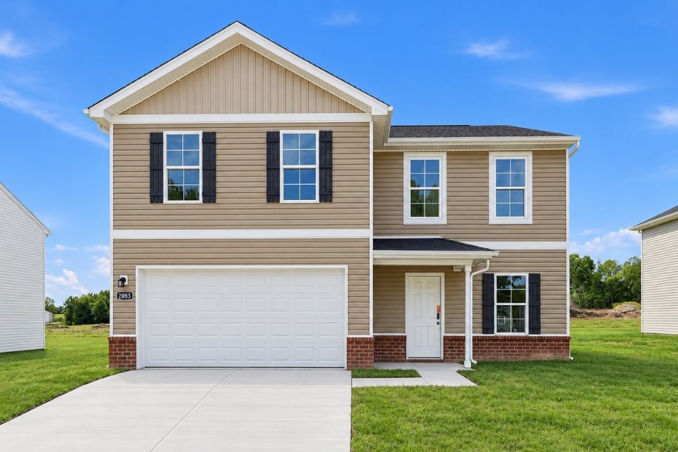 A house with a garage.