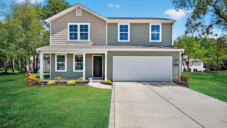 A house with a garage.