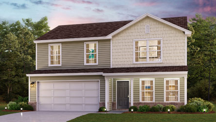A house with a garage.