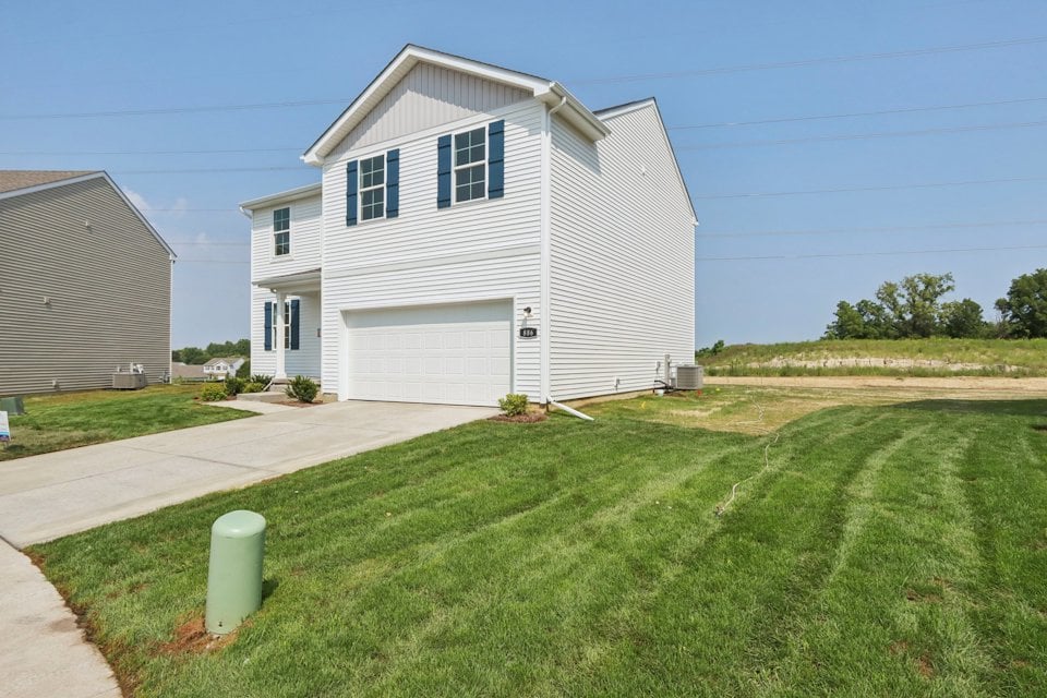 A house with a garage.