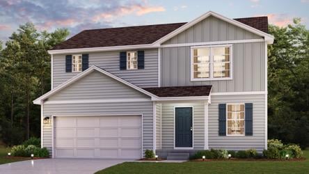 A house with a garage.