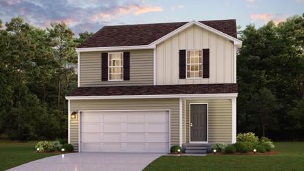 A house with a garage.