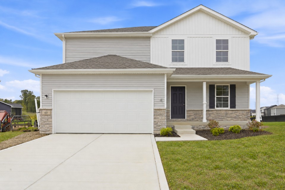 A house with a garage.