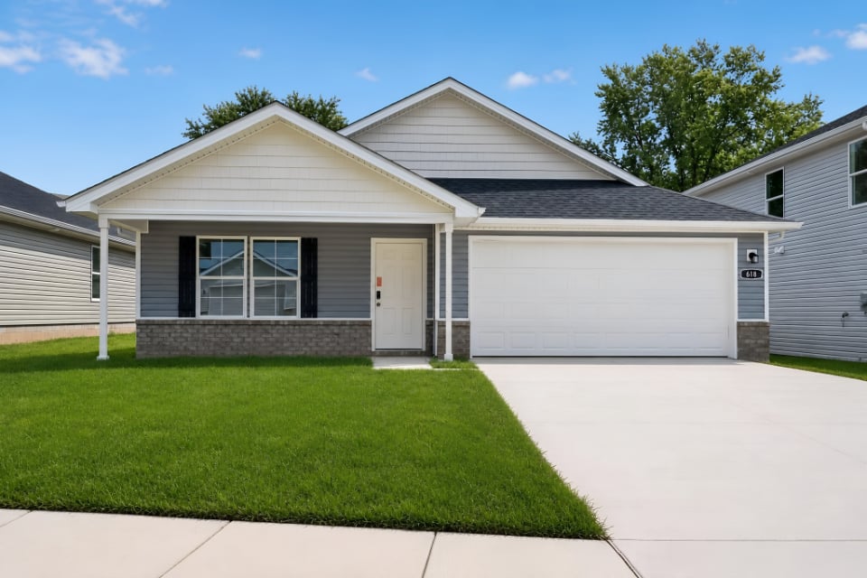A house with a garage.