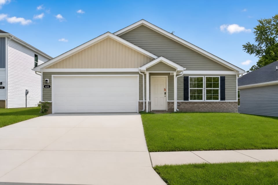 A house with a garage.