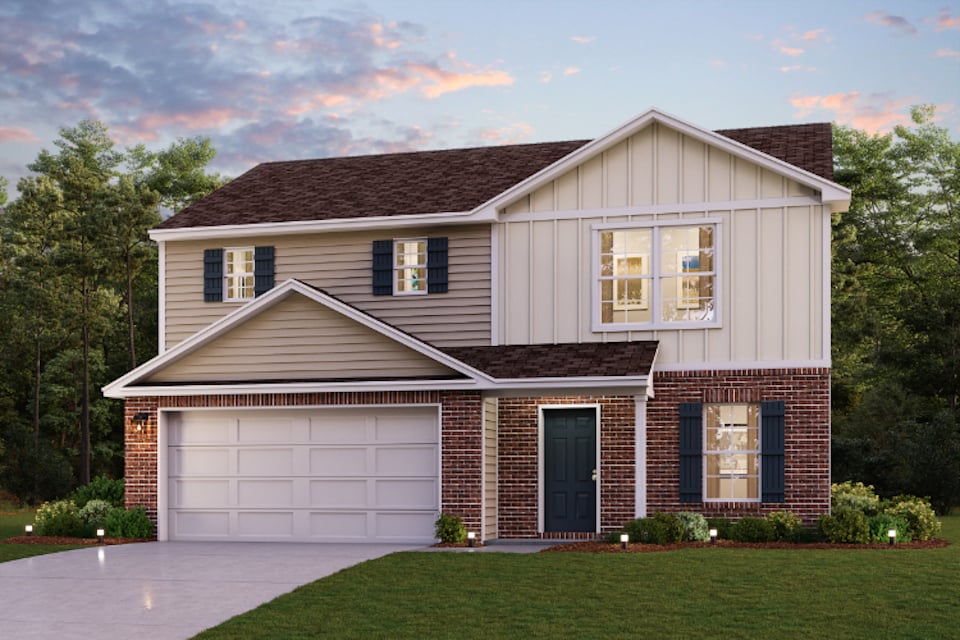 A house with a garage.