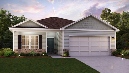 A house with a garage.