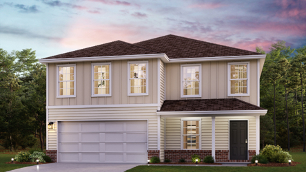 A house with a garage.