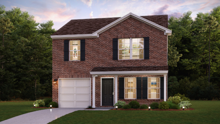 A house with a large front yard.