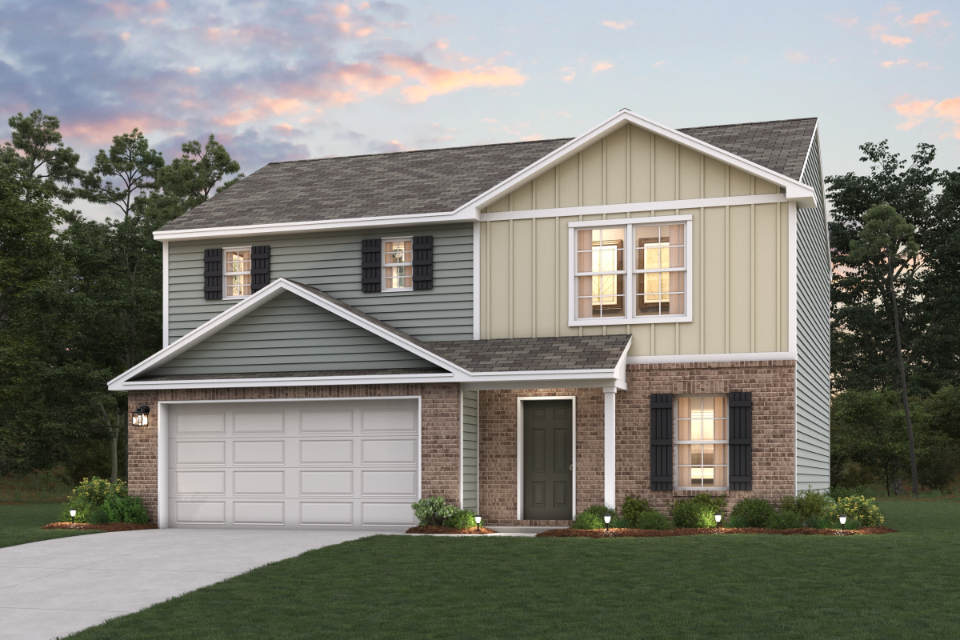 A house with a garage.
