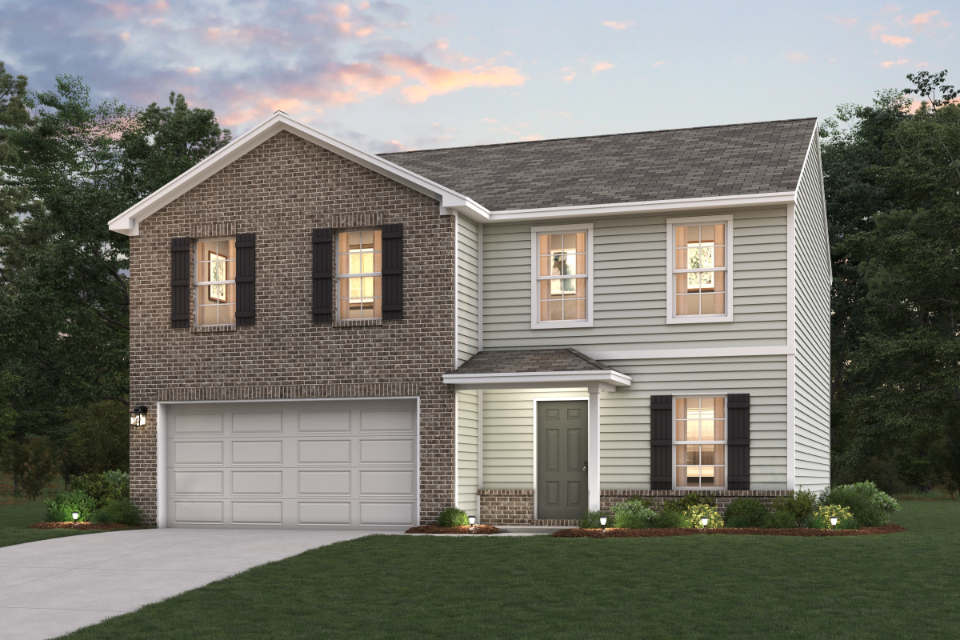 A house with a garage.