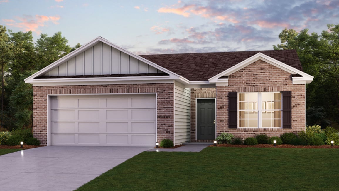 A house with a garage.