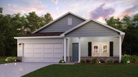 A house with a lawn.