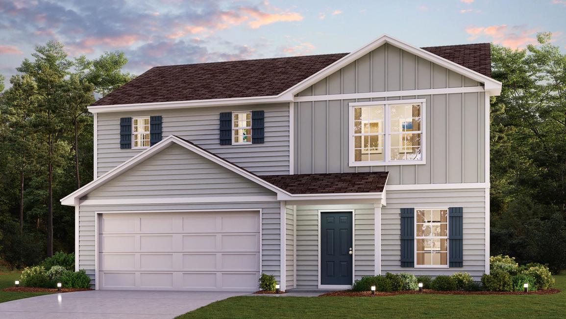 A house with a garage.