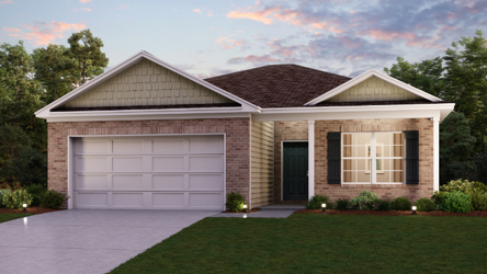 A house with a garage.