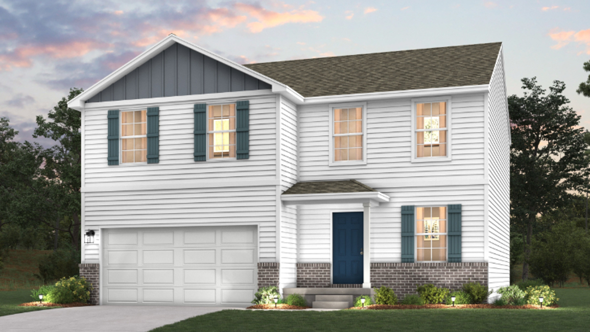 A house with a garage.