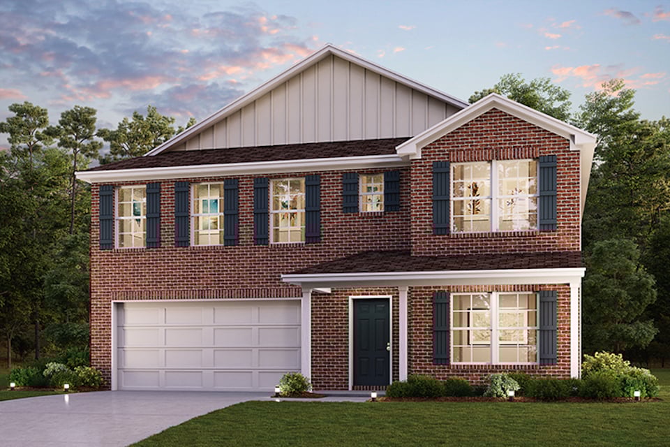 A house with a garage.