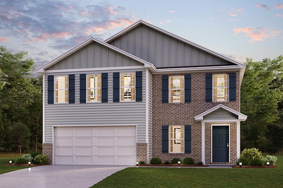 A house with a garage.