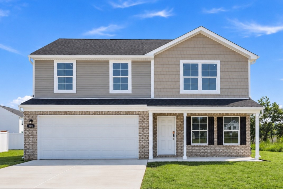 A house with a garage.