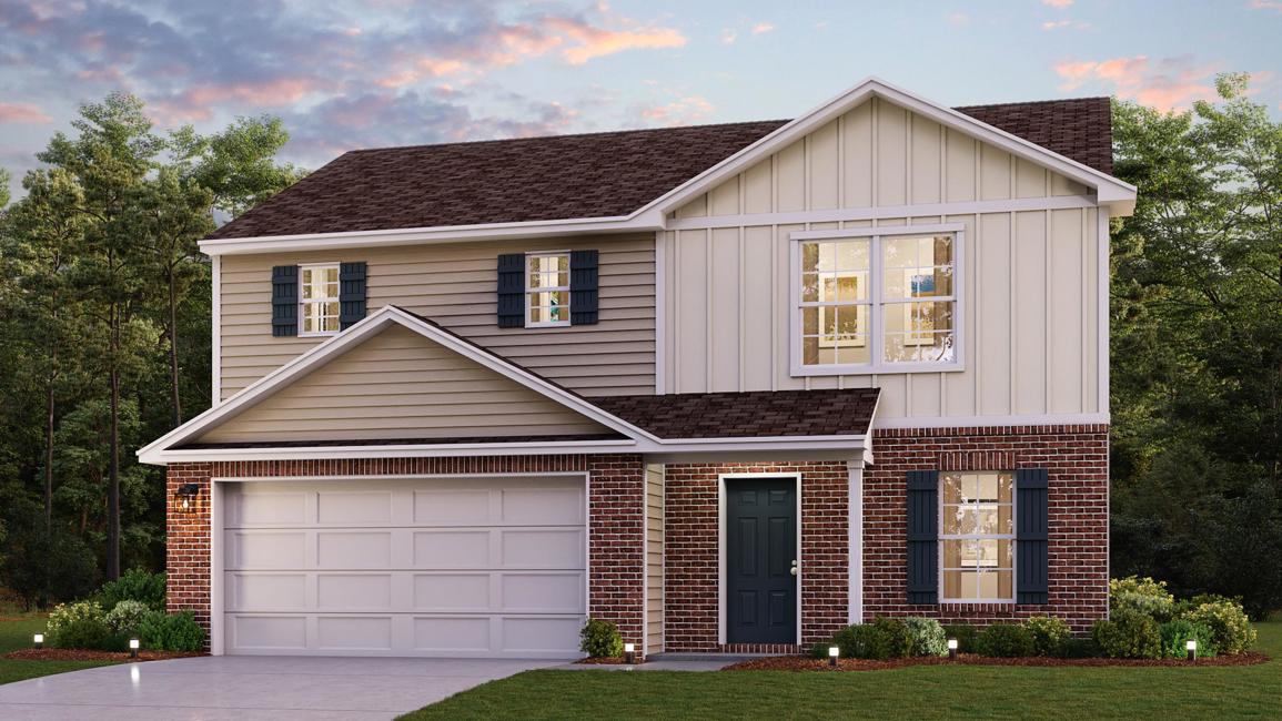 A house with a garage.
