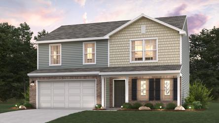 A house with a garage.