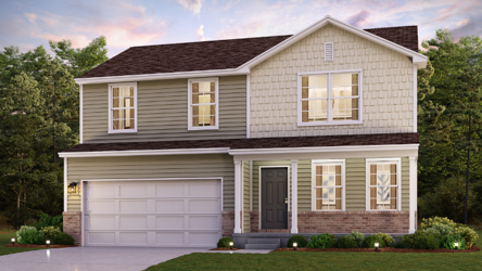 A house with a garage.