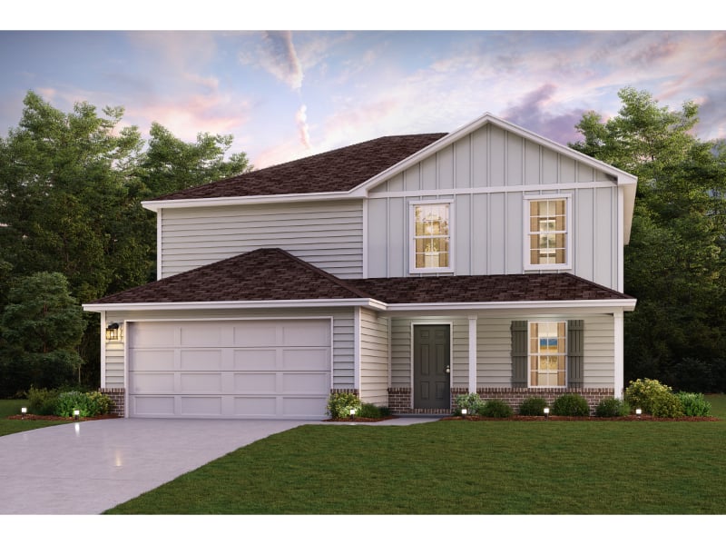 A house with a garage.