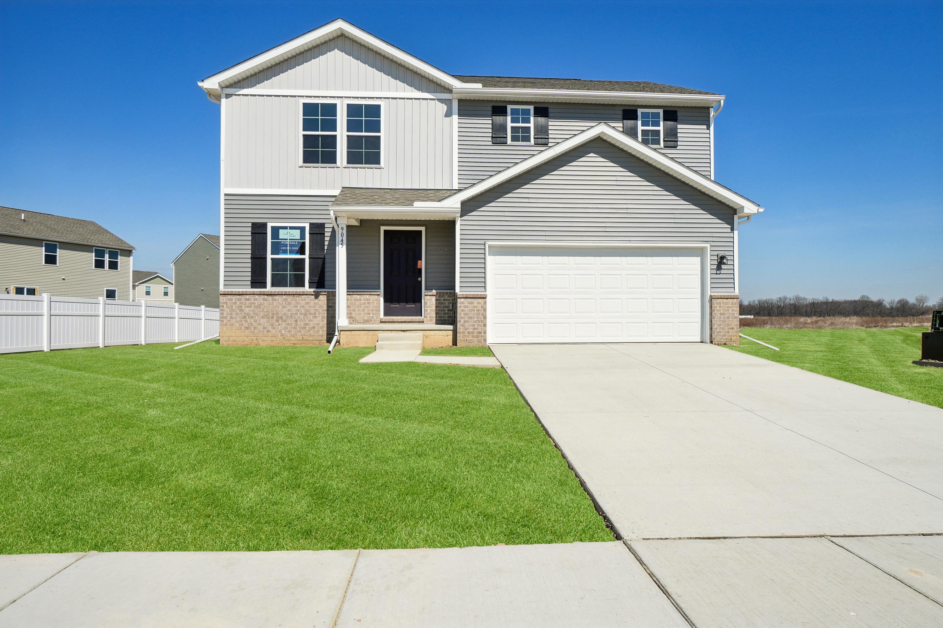 A house with a garage.