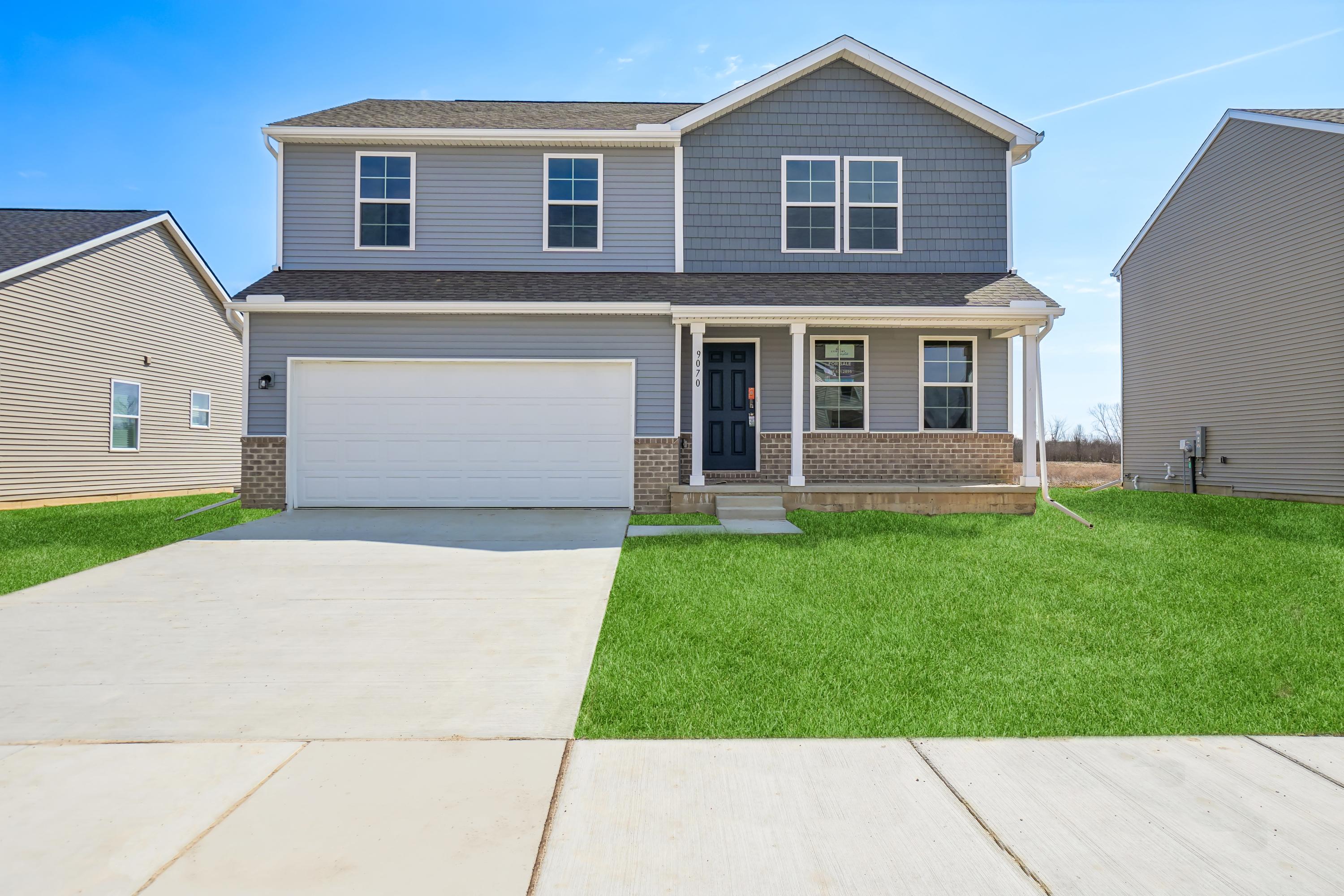 A house with a garage.