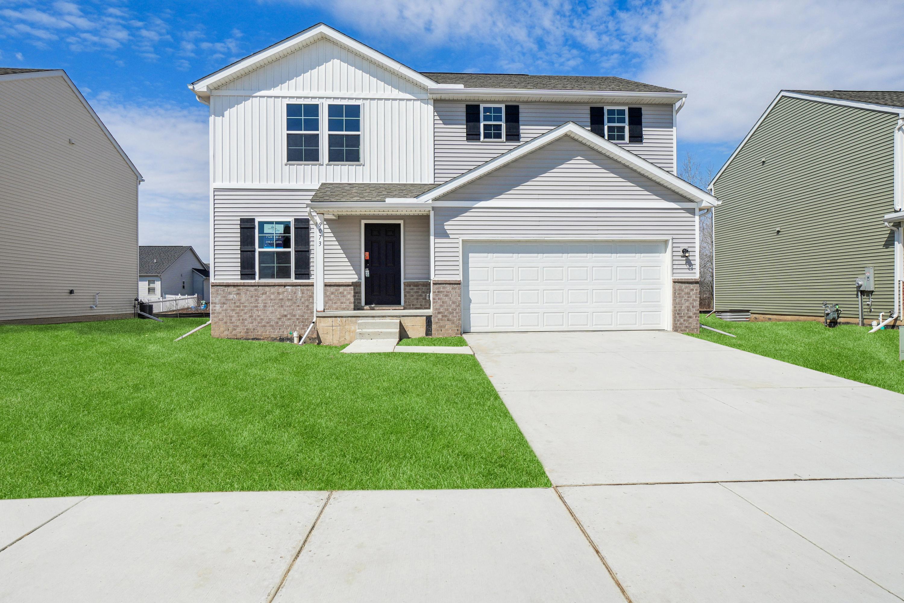 A house with a garage.