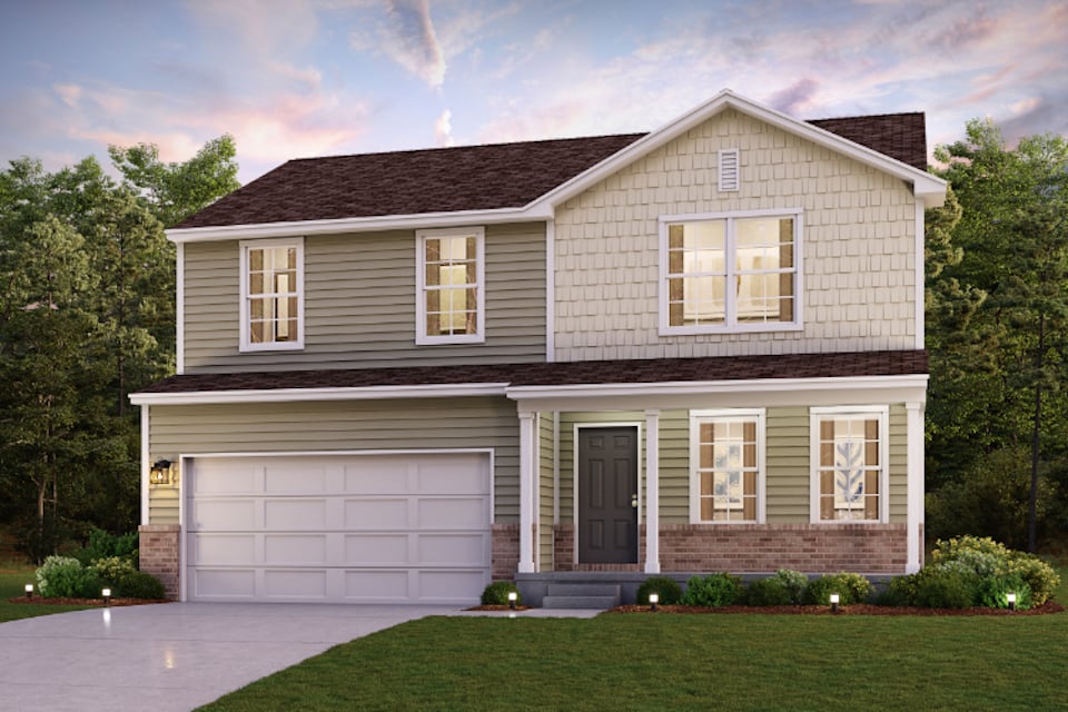 A house with a garage.