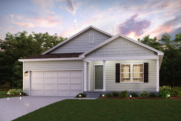 A house with a garage.