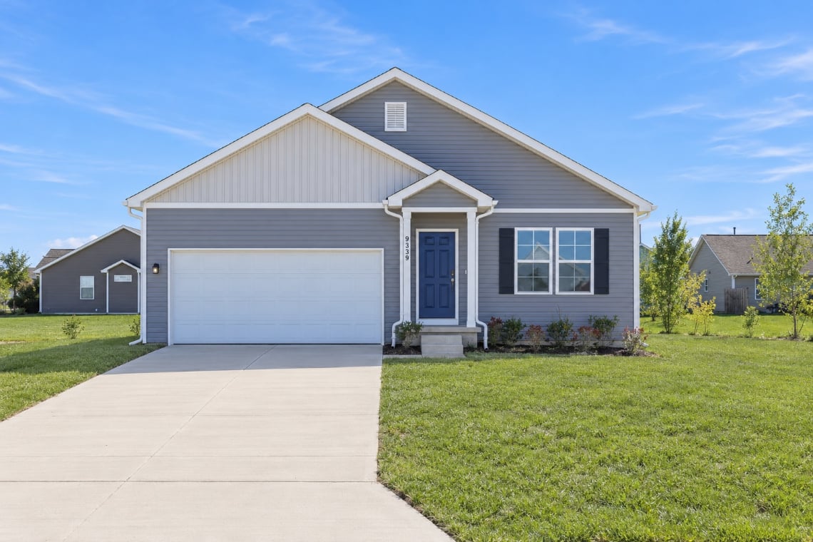 A house with a garage.