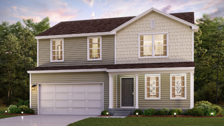 A house with a garage.