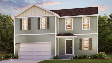 A house with a garage.