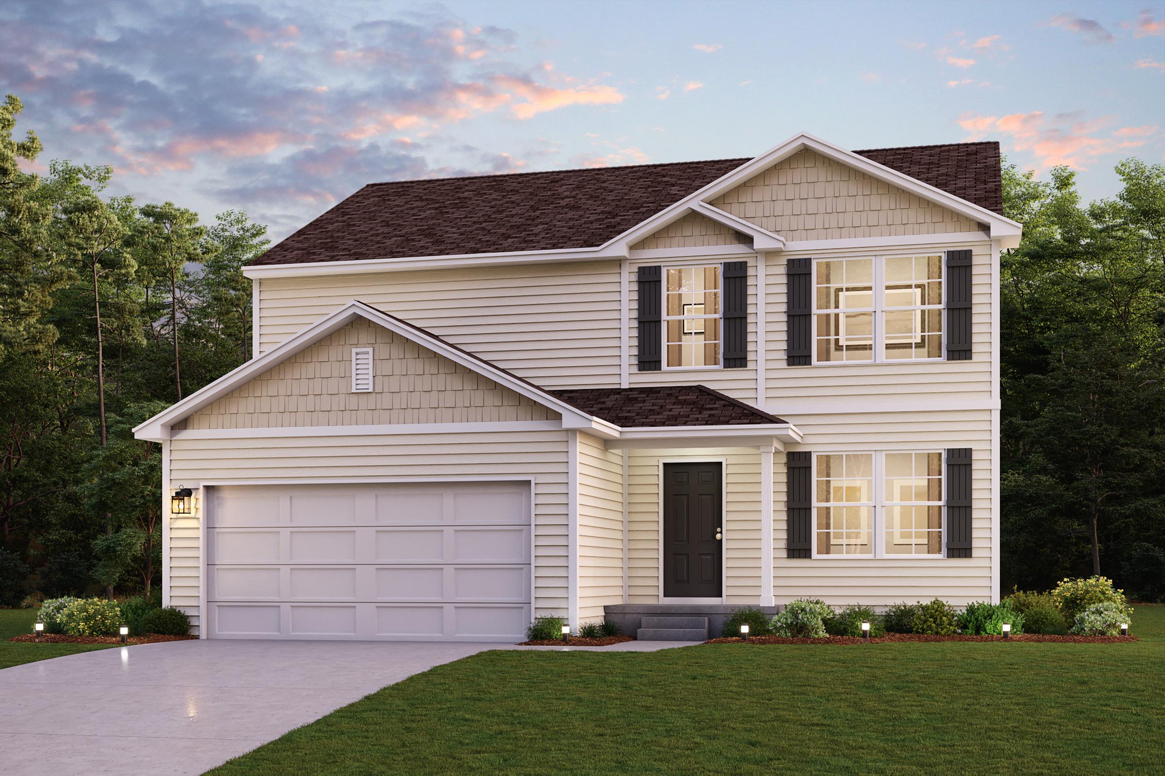 A house with a garage.