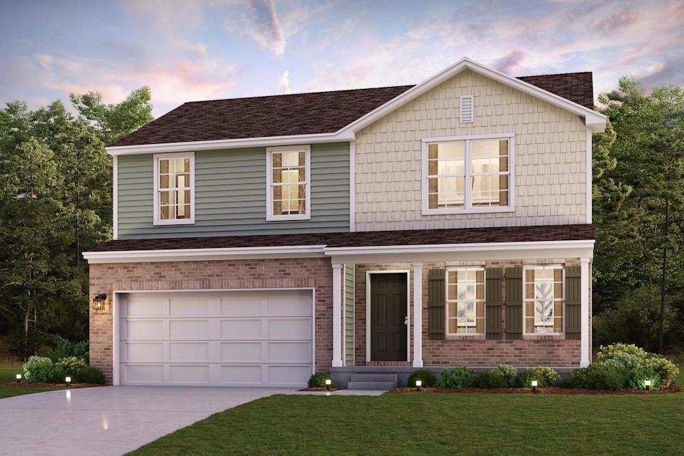 A house with a garage.