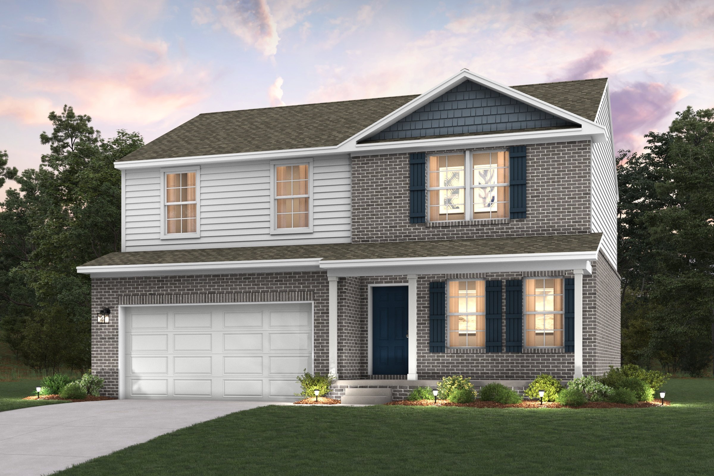 A house with a garage.