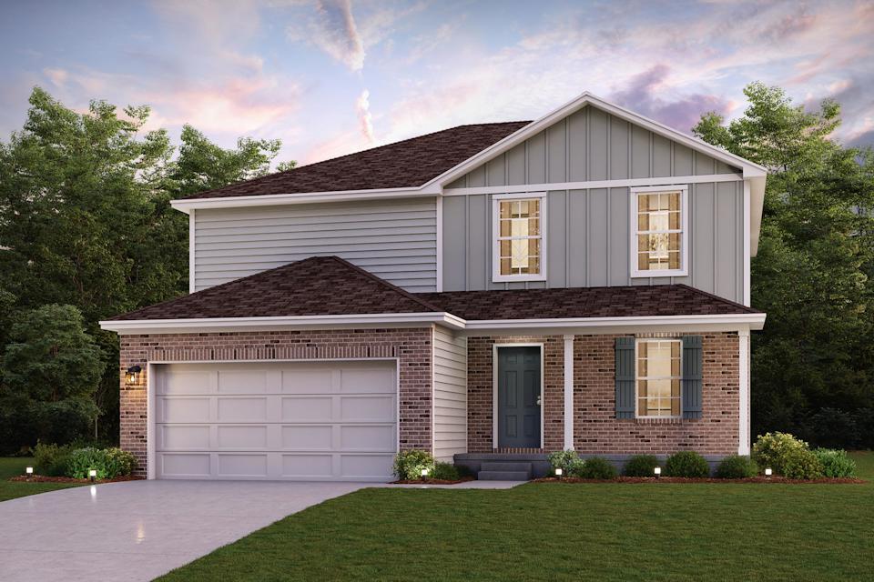 A house with a garage.