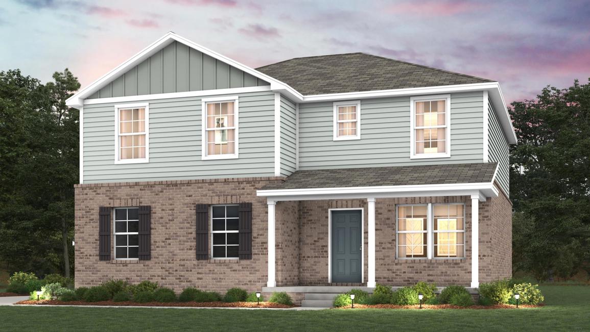 A large brick house.