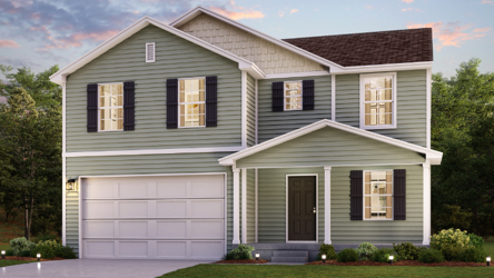 A house with a garage.