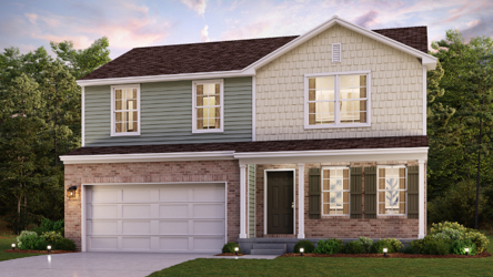 A house with a garage.