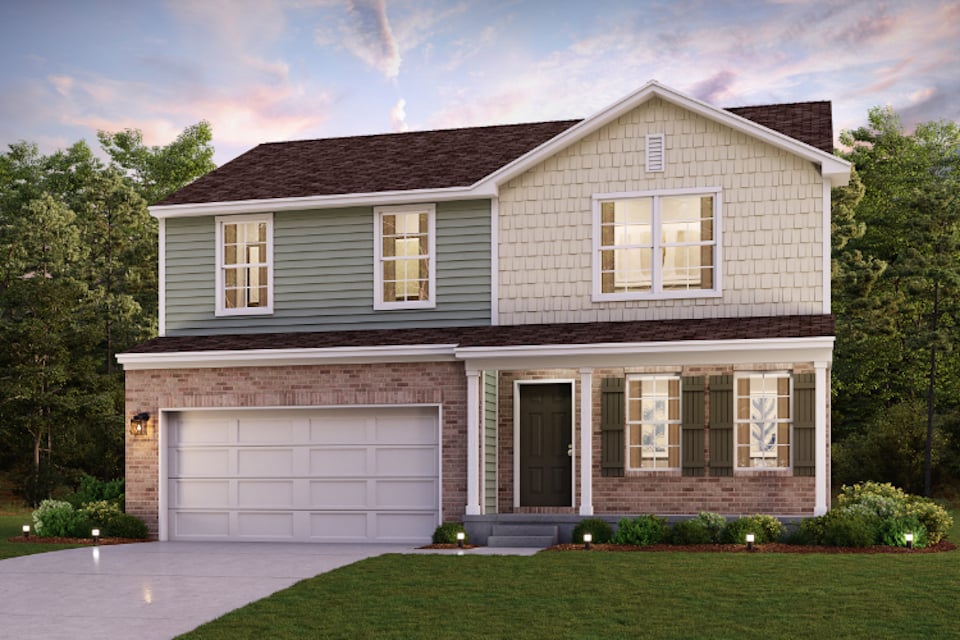 A house with a garage.