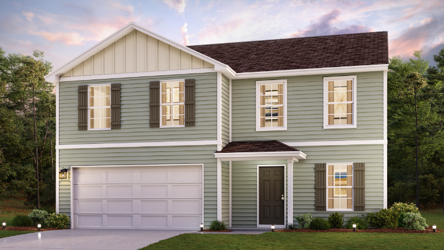 A house with a garage.