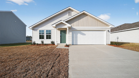 A house with a driveway.