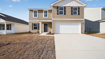 A house with a garage.