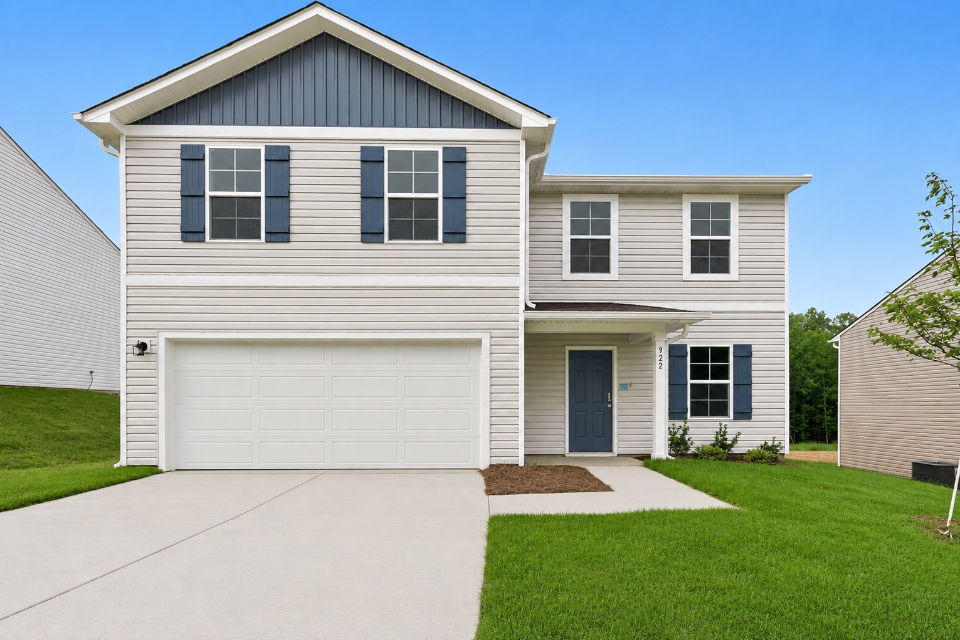 A house with a garage.
