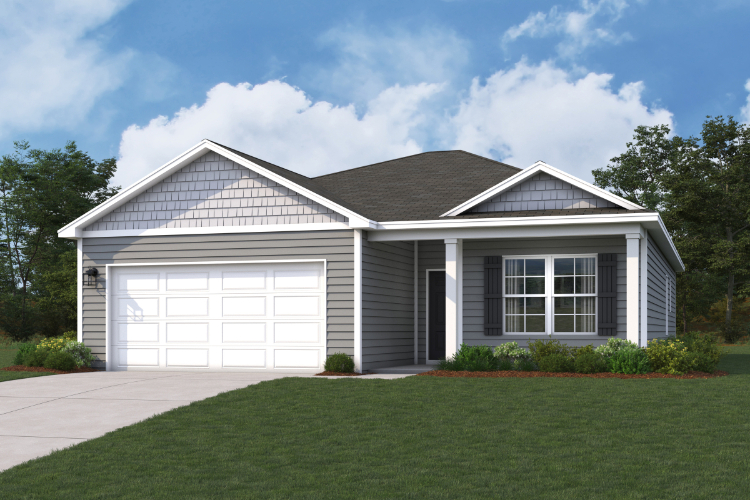 A house with a garage.