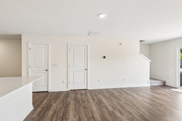 A room with white doors.