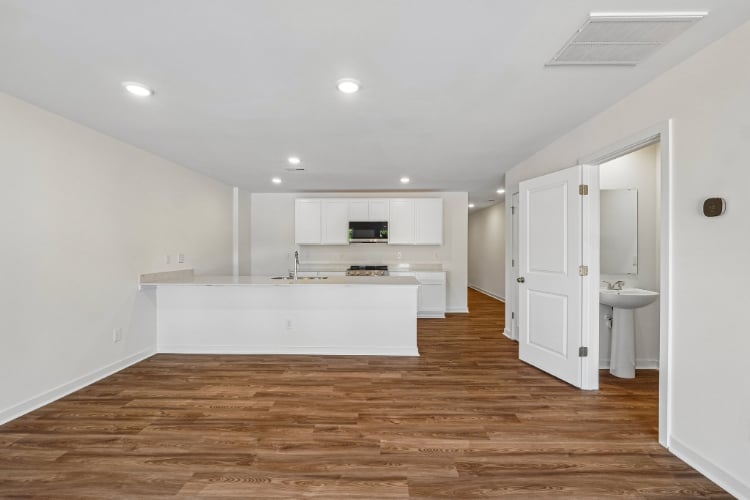 A large empty kitchen.